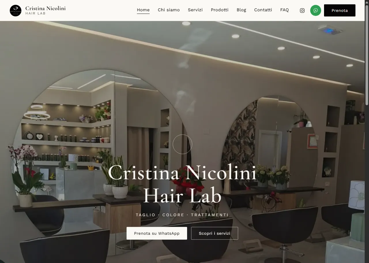 Home page di cristinanicolinihairlab.it